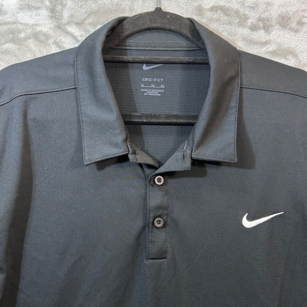 Nike Mens Dri-FIT Victory Polo Shirt Black Short Sleeve CT4581-010 XL Golf Sport - Picture 2 of 7